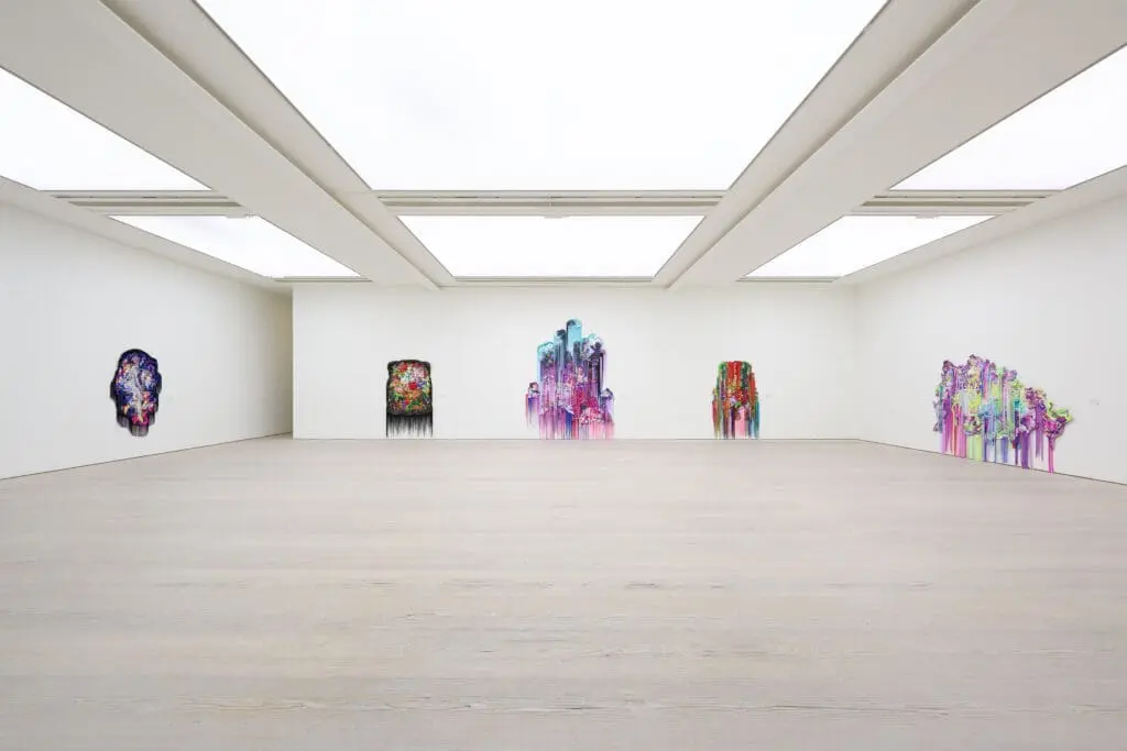 Installation view of Anne von Freyburg's exhibition at Saatchi Gallery, 'Filthy Cute', 2025. 