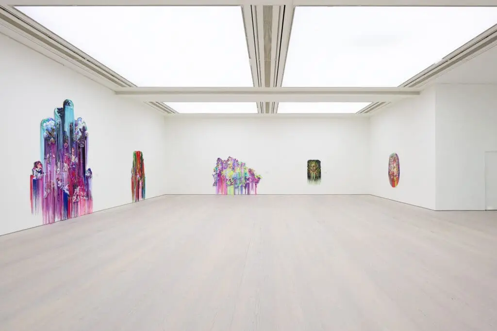 Installation view of Anne von Freyburg's exhibition at Saatchi Gallery, 'Filthy Cute', 2025. 