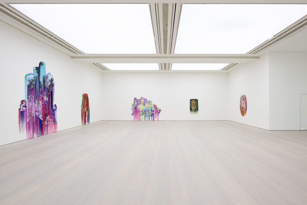 Installation view of Anne von Freyburg's exhibition at Saatchi Gallery, 'Filthy Cute', 2025. 
