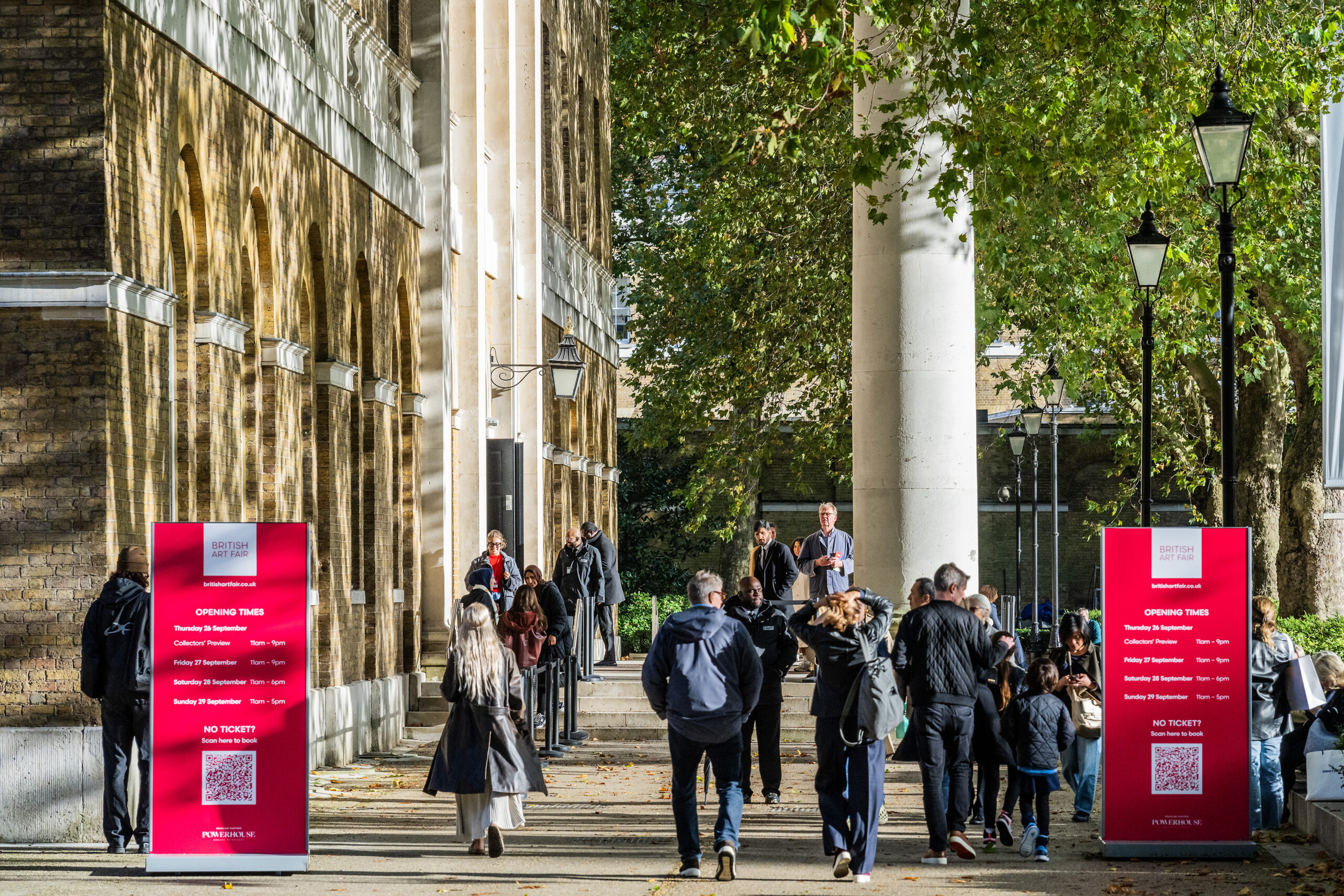 Promotional imagery for British Art Fair Saatchi Gallery 2025 taken from BAF 2024.